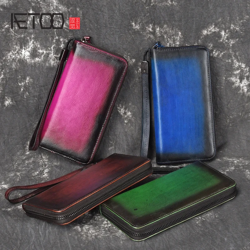 AETOO Leather lady Retro zipper wallet Tree ointment handmade hand Baotou layer cowhide hand pickup bag
AETOO Leather lady Retro zipper wallet Tree ointment handmade hand Baotou layer cowhide hand pickup bag