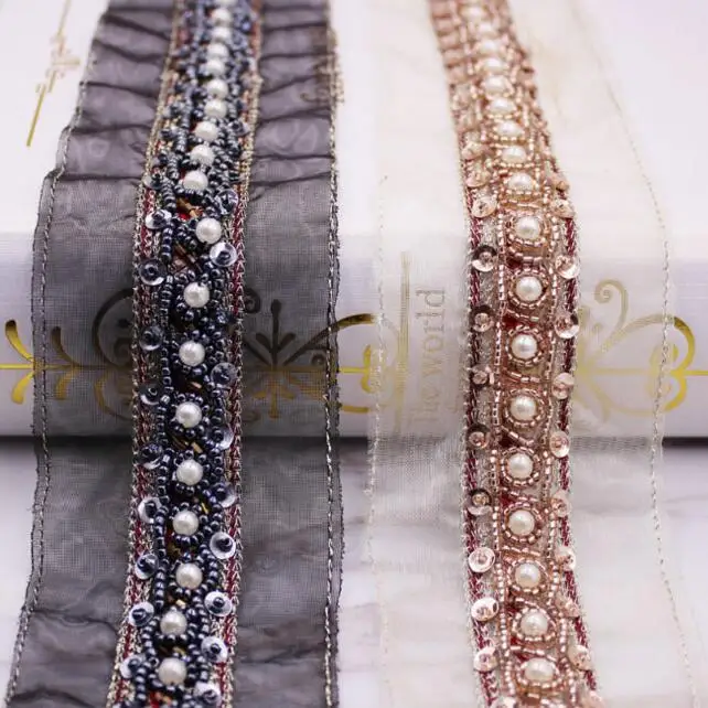 50yards Fake Pearl Beaded Lace Trim Vintage Mesh Fabric Paillette Sequin Lace Ribbon Applique DIY Sewing Clothing Accessories
50yards Fake Pearl Beaded Lace Trim Vintage Mesh Fabric Paillette Sequin Lace Ribbon Applique DIY Sewing Clothing Accessories