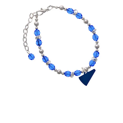 Acrylic 3/4 Navy Megaphone Royal Blue Beaded Bracelet