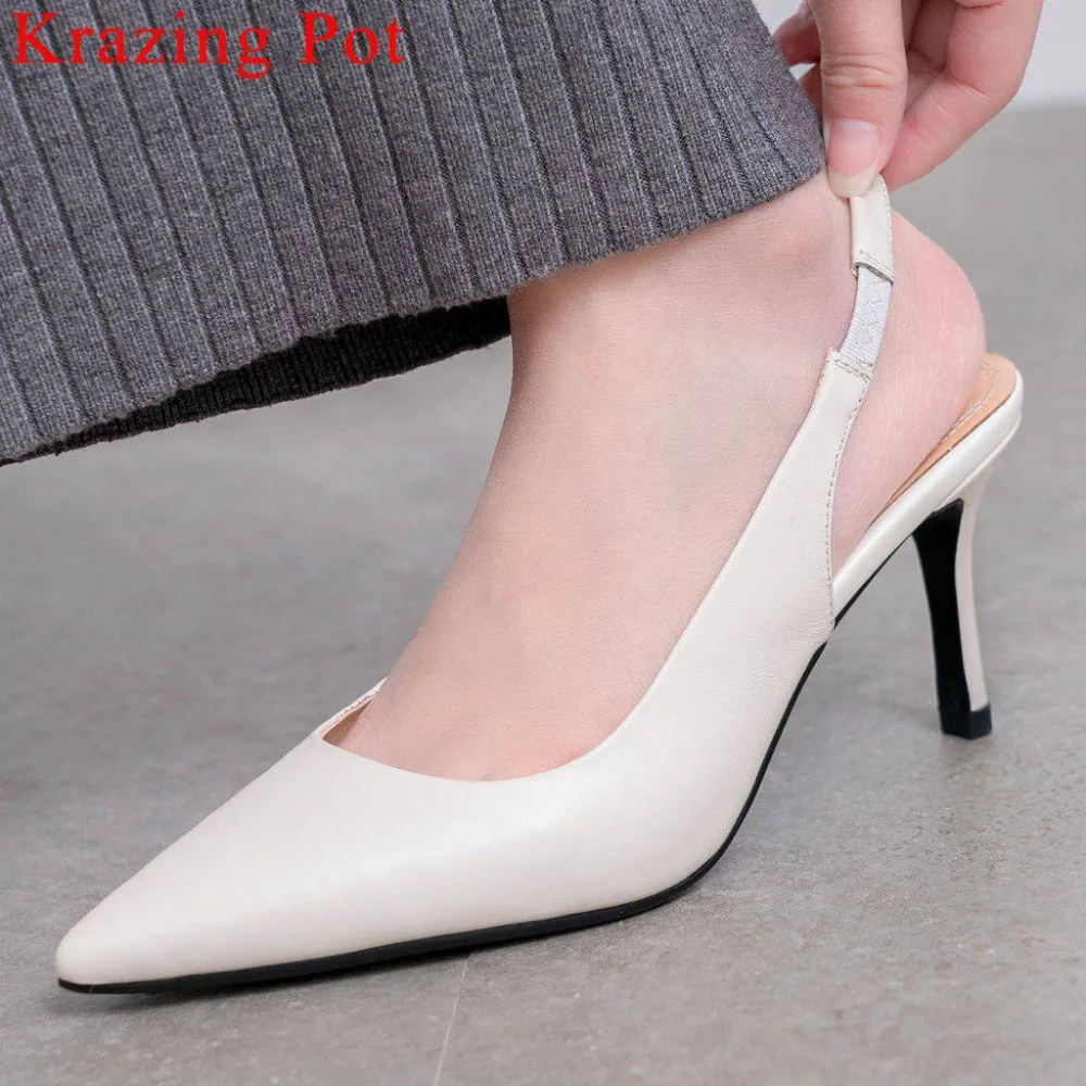 Pretty girls fashion runway stiletto heels genuine leather pointed toe Hollywood movie stars slingback summer brand sandals L56
Pretty girls fashion runway stiletto heels genuine leather pointed toe Hollywood movie stars slingback summer brand sandals L56