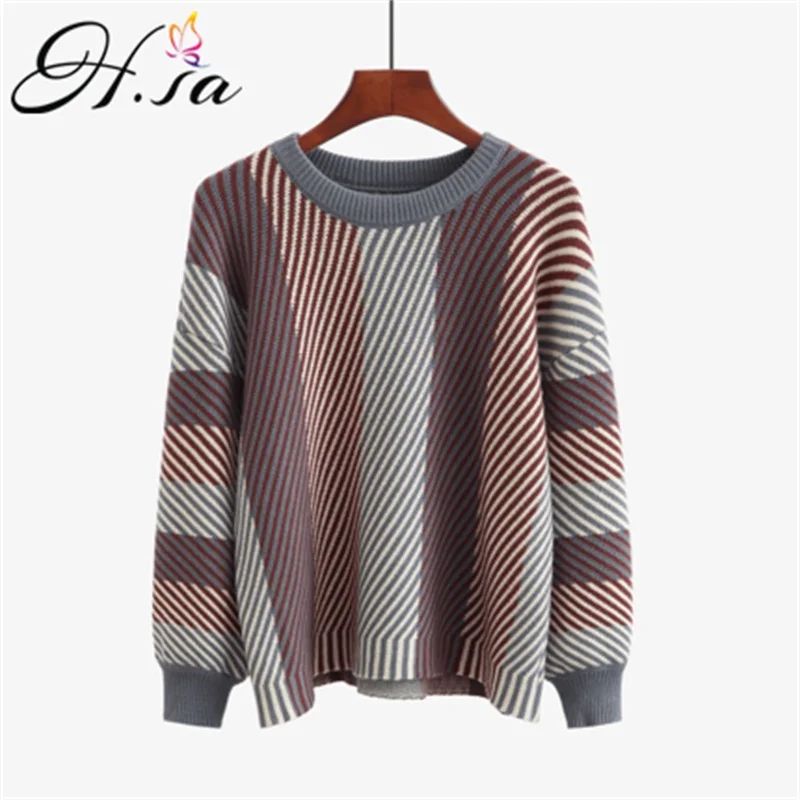 HSA Women Striped Sweater and Pullovers New Autumn Striped Casual Jumpers Knit Chic Sweaters Oversize Vintage Sweater Pull Femme
HSA Women Striped Sweater and Pullovers New Autumn Striped Casual Jumpers Knit Chic Sweaters Oversize Vintage Sweater Pull Femme