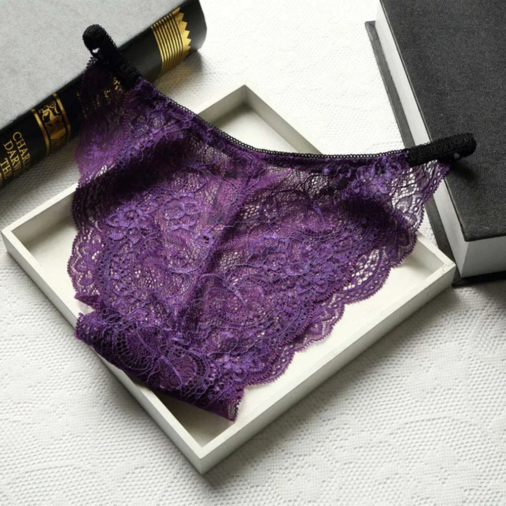 Lace Transparent Seamless Underwear For Women Sexy Appeal Tempting Cotton Crotch Low Waist Ladies Briefs Wholesale
Lace Transparent Seamless Underwear For Women Sexy Appeal Tempting Cotton Crotch Low Waist Ladies Briefs Wholesale
