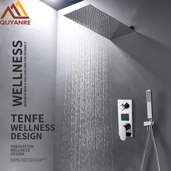 Quyanre 3 Functions Digital Display Shower Faucets Set Chrome Ultrathin Rain Waterfall Shower Head Digital Mixer Tap Bath Shower
Quyanre 3 Functions Digital Display Shower Faucets Set Chrome Ultrathin Rain Waterfall Shower Head Digital Mixer Tap Bath Shower