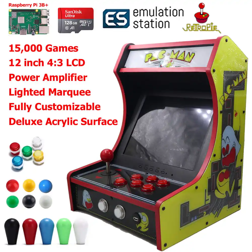 Mini Bartop Arcade Joystick Game Machine Cabinet Raspberry Pi B