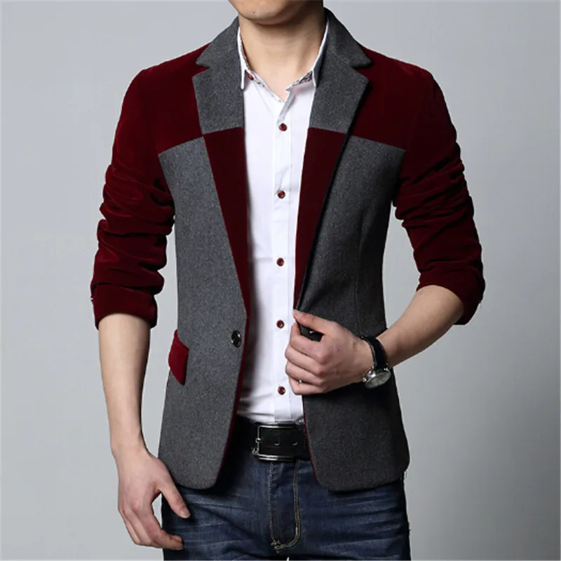 New 2015 Spring Casual Mens Suits & Blazer Woolen One Button Men Blazer Splice Slim Fit Jacket Man Suits Plus Size M-6XL
New 2015 Spring Casual Mens Suits & Blazer Woolen One Button Men Blazer Splice Slim Fit Jacket Man Suits Plus Size M-6XL