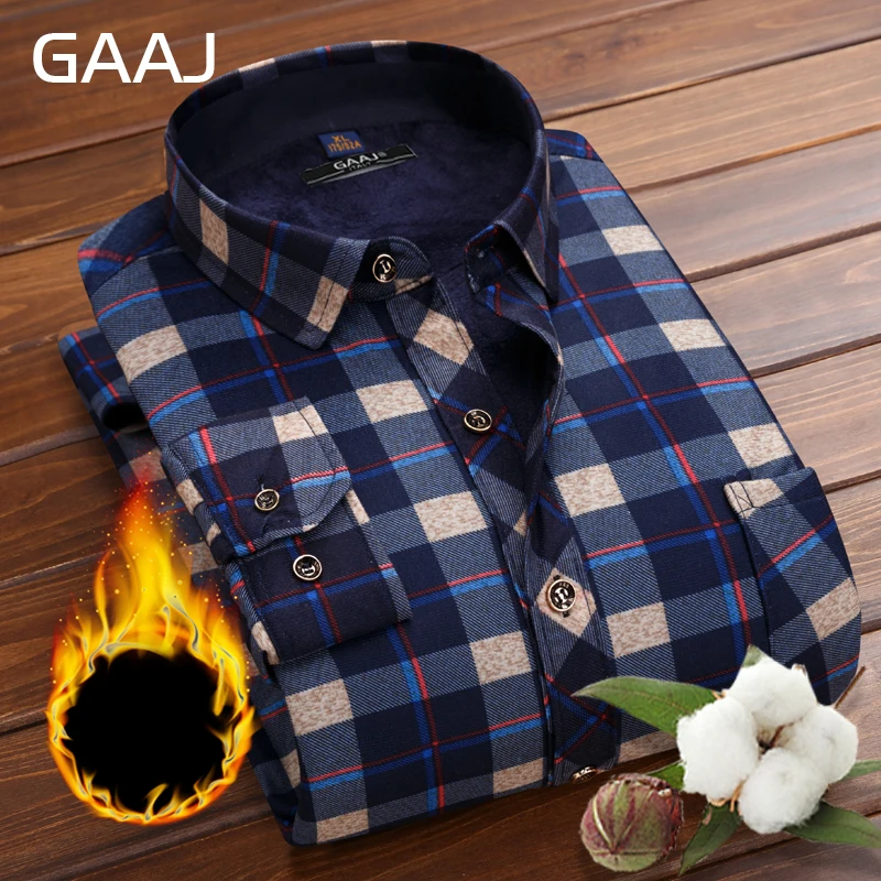 GAAJ Brand Men Shirt Brown Plaid Stripe Business Casual Man Autumn Winter Thick Warm Fleece Mens Social Dress Shirts Blue Navy
GAAJ Brand Men Shirt Brown Plaid Stripe Business Casual Man Autumn Winter Thick Warm Fleece Mens Social Dress Shirts Blue Navy