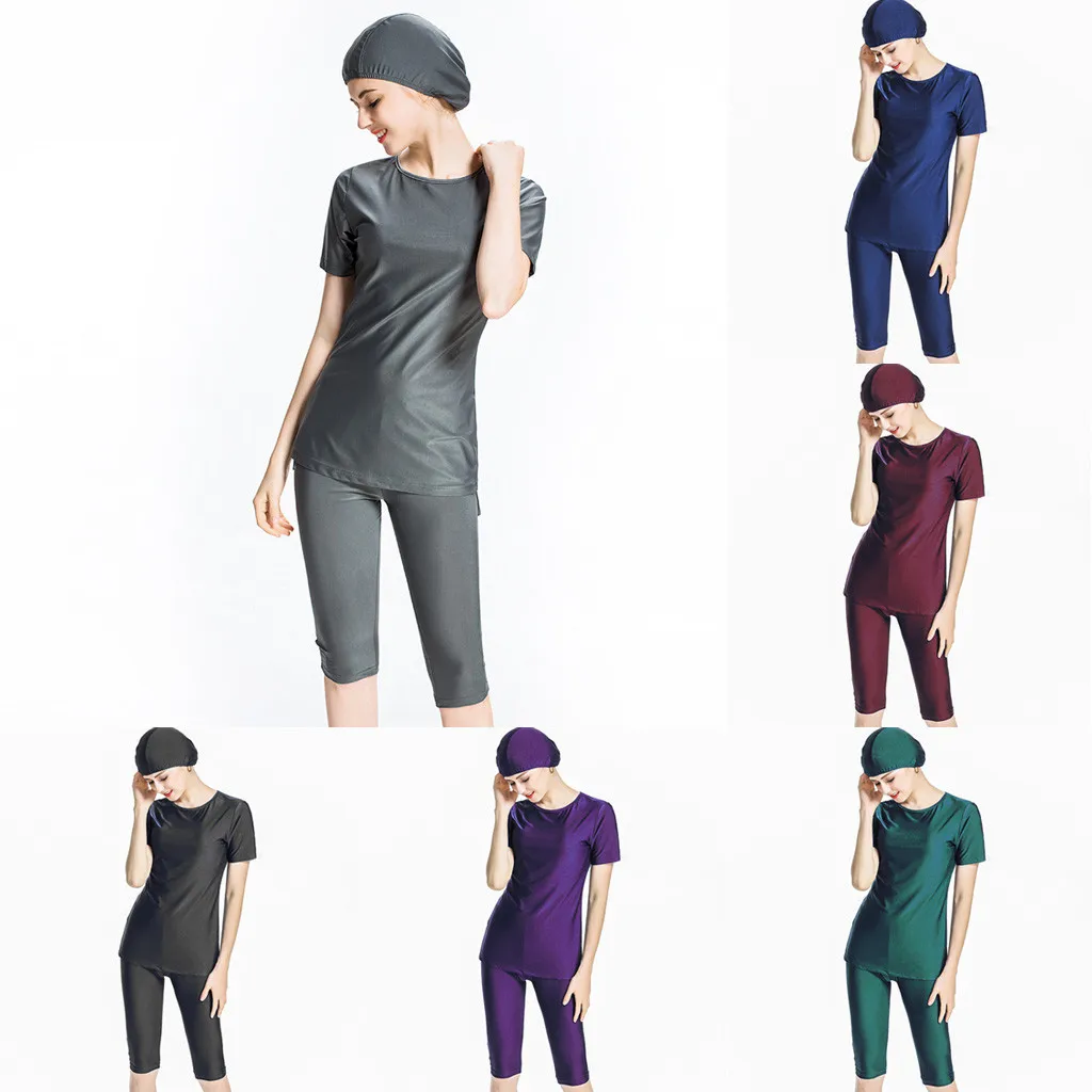 CHAMSGEND Women's Muslim conservative swimsuit solid color vest pants hooded multi-color optional three-piece beachwear swimsuit
CHAMSGEND Women's Muslim conservative swimsuit solid color vest pants hooded multi-color optional three-piece beachwear swimsuit