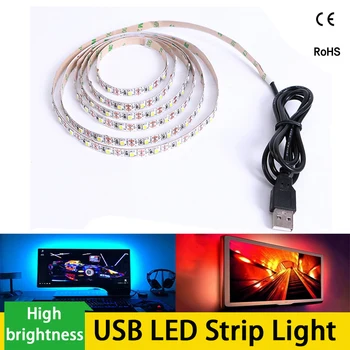 5V USB Cable LED Strip Light TV Background Lighting Kit 1m 2m 3m 4m 5m LED 2835 SMD Strip Light Warm Cool White
5V USB Cable LED Strip Light TV Background Lighting Kit 1m 2m 3m 4m 5m LED 2835 SMD Strip Light Warm Cool White