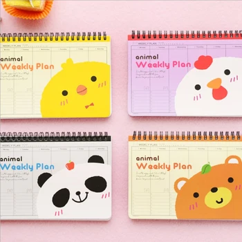 Korean Creative Stationery Cute Animal Coil Notepad Weekly Plan Schedule Book Kawaii Week Planner School Office Supplies
Korean Creative Stationery Cute Animal Coil Notepad Weekly Plan Schedule Book Kawaii Week Planner School Office Supplies