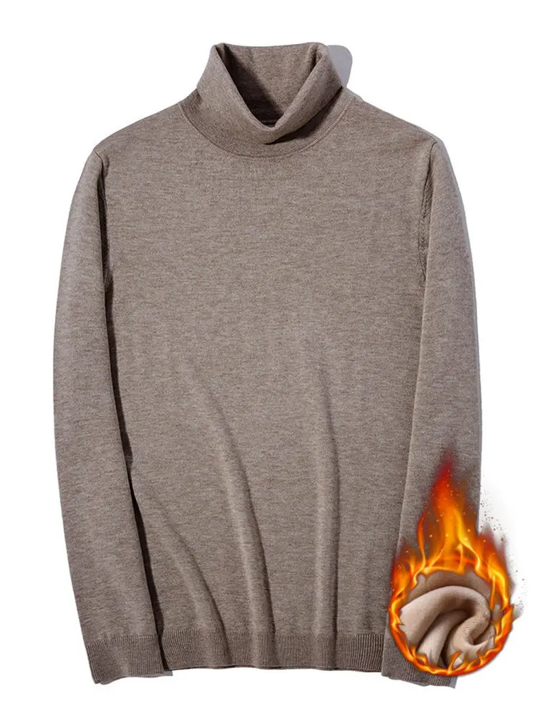 Brand MuLS Turtleneck Sweater Men Pullovers Spring Winter Thick High-Neck Male Sweater Jumpers Cotton Fleece Man knitwear Autumn 14