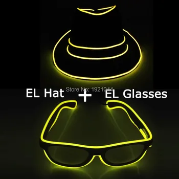 LED Party Hat + LED Glasses Men Fashion Glowing Flashing EL Product Set Flashing DJ Tie For Bar Club Costume Decoration 
LED Party Hat + LED Glasses Men Fashion Glowing Flashing EL Product Set Flashing DJ Tie For Bar Club Costume Decoration