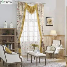 

Luxury Printed Rustic Country Curtains Bedroom Ready Made Window Panel Curtains Living Room Butterfly Fabric Drapes Flower Blind