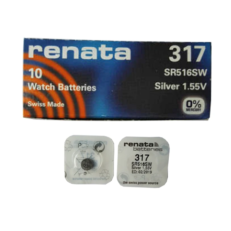 5pcs Renata 317 SR516SW Silver Oxide Watch Battery SR62 D317 V317 Batteries Support Drop Shipping
5pcs Renata 317 SR516SW Silver Oxide Watch Battery SR62 D317 V317 Batteries Support Drop Shipping