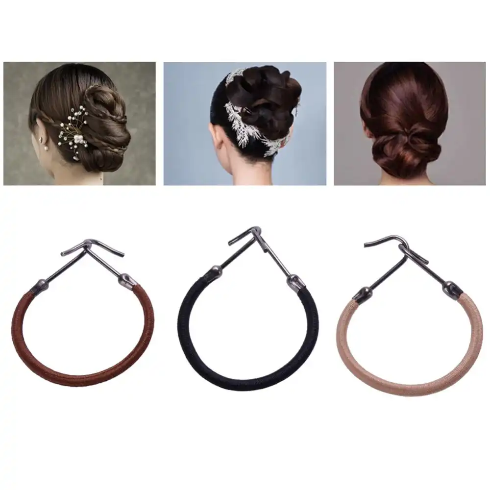 1pcs 3 Colors Elastic Hair Bands Gum Hook Ponytail Holder Bungee