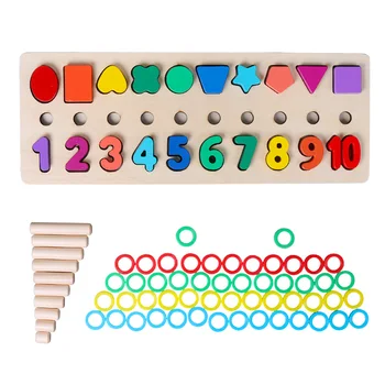 BBK Math Toys Digital Shape Pairing Rainbow Rings Preschool Counting Board Educational Wooden Toys for Children
BBK Math Toys Digital Shape Pairing Rainbow Rings Preschool Counting Board Educational Wooden Toys for Children