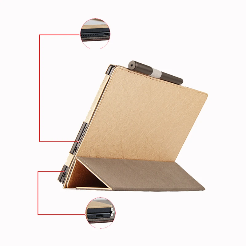 Tablet PC Protective Case Sleever For Lenovo YOGA BOOK 10.1 inch PU Case Two-in-one Tablet Computer Tri-fold Bracket Leather Bag (2)
