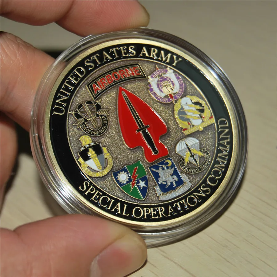 Free Shipping 1pcs/lot,Hot sale U.S. Army Special Operations Command Sine Pari Challenge Coin.souvenir art and collectibles
Free Shipping 1pcs/lot,Hot sale U.S. Army Special Operations Command Sine Pari Challenge Coin.souvenir art and collectibles