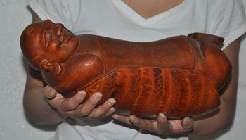14" Old Chinese Bamboo Root Carved Dharma Buddha Statue pillow Occipital Occiput
14" Old Chinese Bamboo Root Carved Dharma Buddha Statue pillow Occipital Occiput