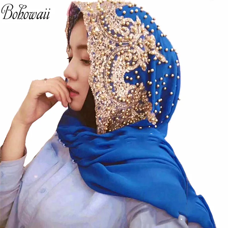 BOHOWAII Women Muslim Hijab Scarf Gold Glitter Plain Color Turbante Mujer Head Wrap Shawl Chiffon Luxury Turbante
BOHOWAII Women Muslim Hijab Scarf Gold Glitter Plain Color Turbante Mujer Head Wrap Shawl Chiffon Luxury Turbante