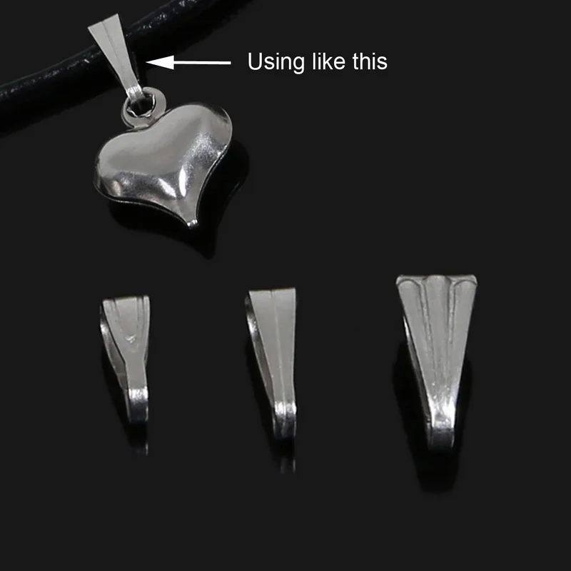 

Stainless Steel Pendant Clasps & Pinch Clips Bails Charm Melon Seeds Buckle For Pendant Connectors Necklace Jewelry Findings