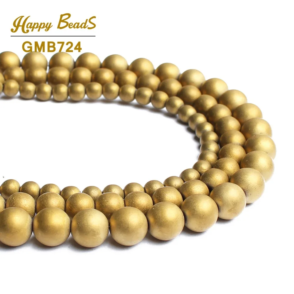 Natrual Stone Beads Matte Glod color Plated Hematite Round Beads For Jewelry Making Bracelet 2/3/4/6/8/10mm Pick Size
Natrual Stone Beads Matte Glod color Plated Hematite Round Beads For Jewelry Making Bracelet 2/3/4/6/8/10mm Pick Size
