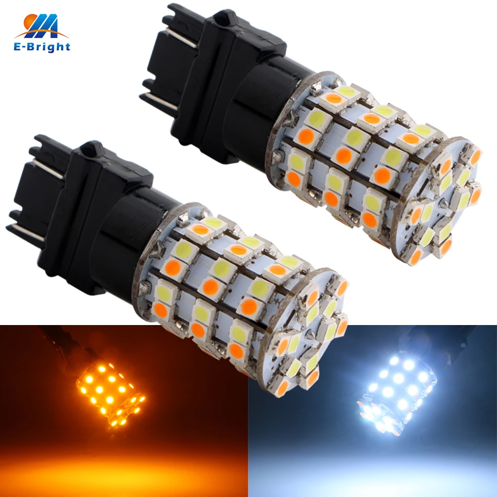 YM E-Bright 2PCS 3157 3528 60 SMD P27/5W Amber/White 60LEDs 1210 LED Bulbs T25 DRL Turn Signal Brake Light Switchback Dual-Color
YM E-Bright 2PCS 3157 3528 60 SMD P27/5W Amber/White 60LEDs 1210 LED Bulbs T25 DRL Turn Signal Brake Light Switchback Dual-Color
