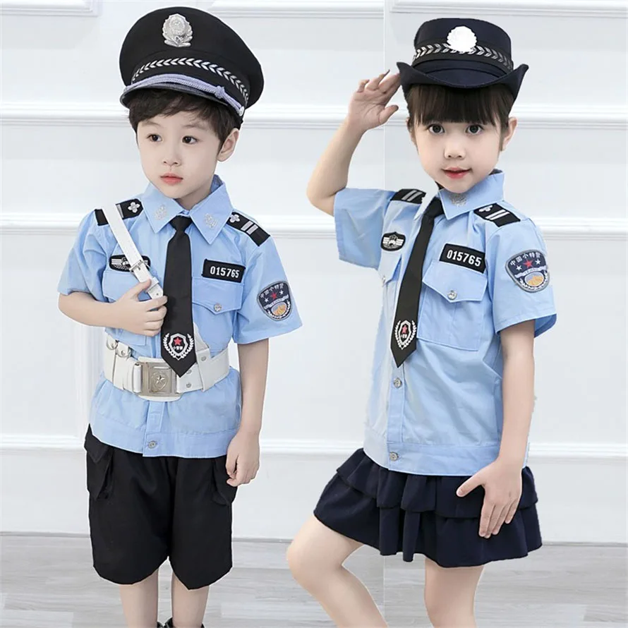 Short Sleeve Children Boys Halloween Party Wear Policemen Cosplay Costumes Traffic Cop with Cap Kids Girls Skirt Set
Short Sleeve Children Boys Halloween Party Wear Policemen Cosplay Costumes Traffic Cop with Cap Kids Girls Skirt Set