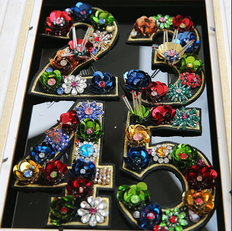 Sequined 0-9 digits Patch for Clothes Sewing on Rhinestone Beaded Applique for Jackets Jeans Bags Shoes Beading Applique
Sequined 0-9 digits Patch for Clothes Sewing on Rhinestone Beaded Applique for Jackets Jeans Bags Shoes Beading Applique