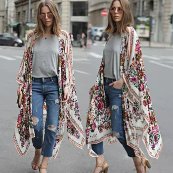 2018 New Spring Fall Boho Vintage Women Chiffon Floral Jacket Loose Shawl Kimono Cardigan Chiffon Coat Jacket Lady Casual Jacket
2018 New Spring Fall Boho Vintage Women Chiffon Floral Jacket Loose Shawl Kimono Cardigan Chiffon Coat Jacket Lady Casual Jacket