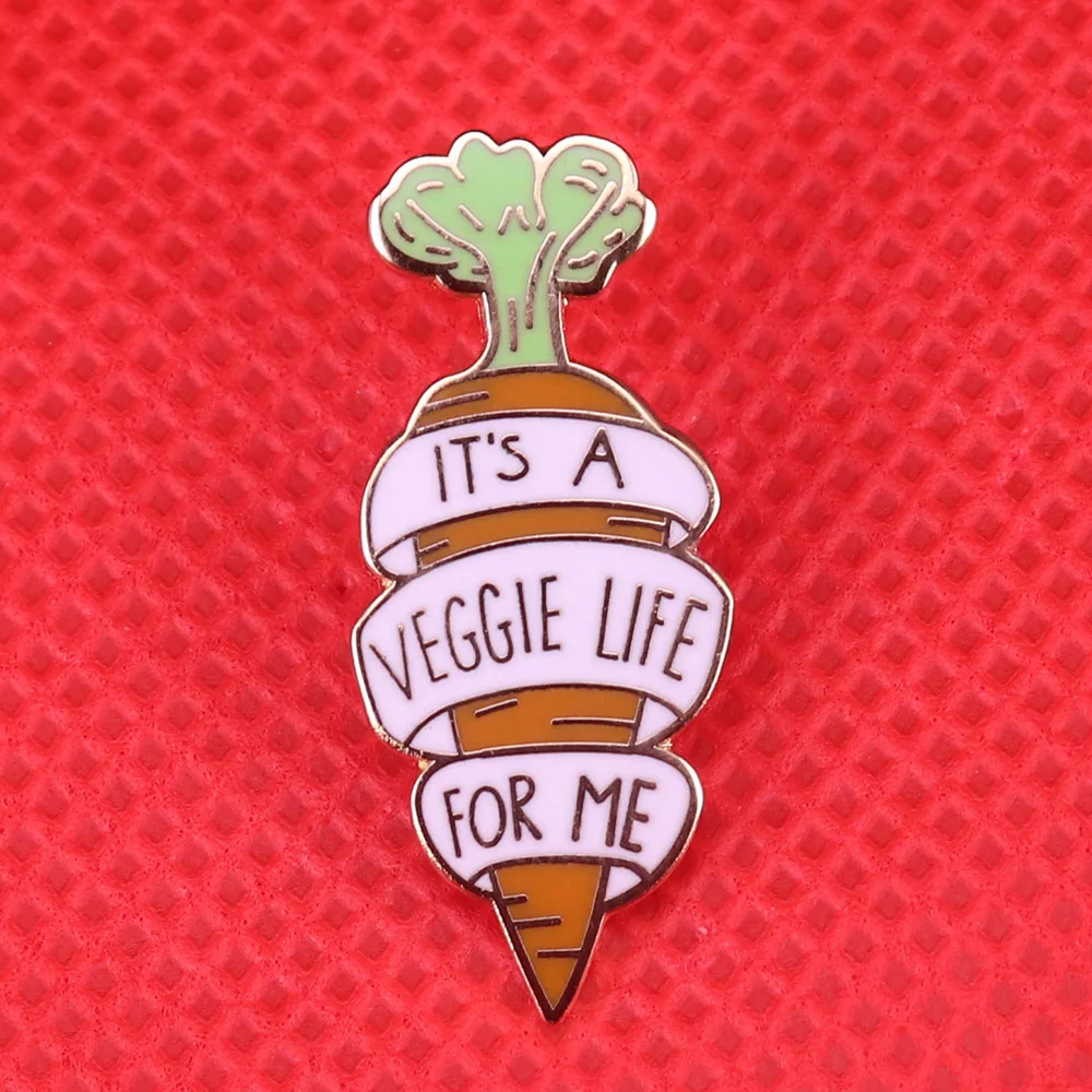 It's a veggie life for me enamel pin carrot vegetable brooch healthy food badge animal rights activist jewelry vegan cooking gif
It's a veggie life for me enamel pin carrot vegetable brooch healthy food badge animal rights activist jewelry vegan cooking gif