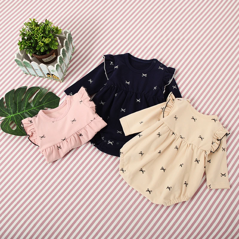 Baby's Rompers Long-sleeve Triangle Jumpsuits Cotton Cloth Children's Jumpsuit top Bow printing Ruffle clothing
Baby's Rompers Long-sleeve Triangle Jumpsuits Cotton Cloth Children's Jumpsuit top Bow printing Ruffle clothing