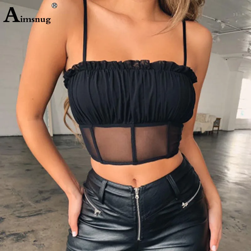 Solid Mesh 2019 Summer New Women's Crop Top Popular Female Camis Splice Ruffle Pico-transparent Slash Neck Ladies Tank Top
Solid Mesh 2019 Summer New Women's Crop Top Popular Female Camis Splice Ruffle Pico-transparent Slash Neck Ladies Tank Top