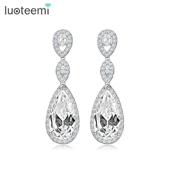 LUOTEEMI Fancy Clear AAA Cubic Zircon Bridal Jewelry Wedding Gift Long Waterdrop Earrings Sexy Women Dinner Dress Luxury Jewelry
LUOTEEMI Fancy Clear AAA Cubic Zircon Bridal Jewelry Wedding Gift Long Waterdrop Earrings Sexy Women Dinner Dress Luxury Jewelry