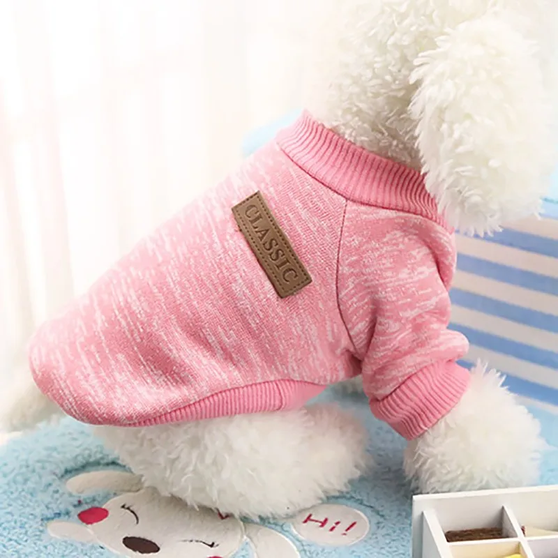 Autumn Winter Warm Dog Clothes For Small Medium Soft Dog Sweater Clothing Winter Chihuahua Clothes Classic Pet dog accessories (4)