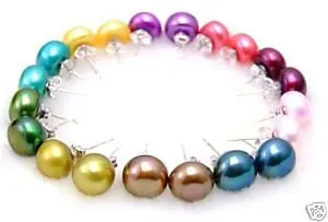 SALE Wholesale 10 pairs Big 10-11mm MULTICOLOR Flat natural freshwater Pearl Earring Stering Silver 925 stud!-who125
SALE Wholesale 10 pairs Big 10-11mm MULTICOLOR Flat natural freshwater Pearl Earring Stering Silver 925 stud!-who125