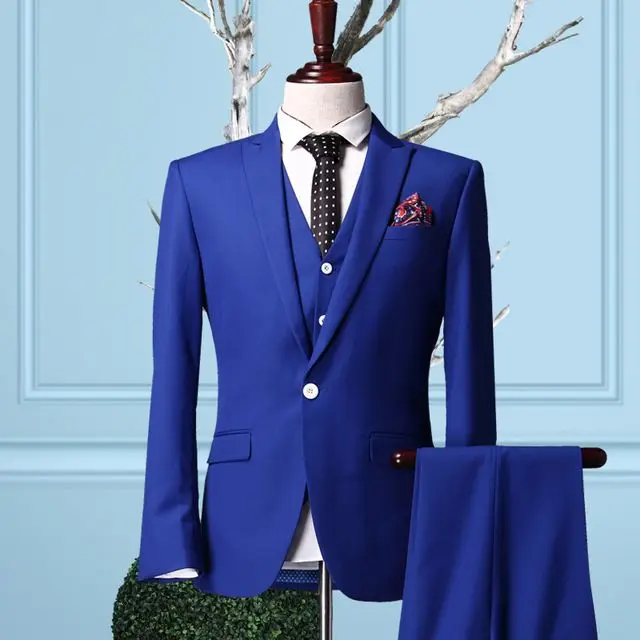 

Fashion Tailored Made Mens Suits Wedding Custom Made Prom Masculino Trajes De Hombre Blazer 3 Pieces(Jacket+Pant+Vest+Tie)