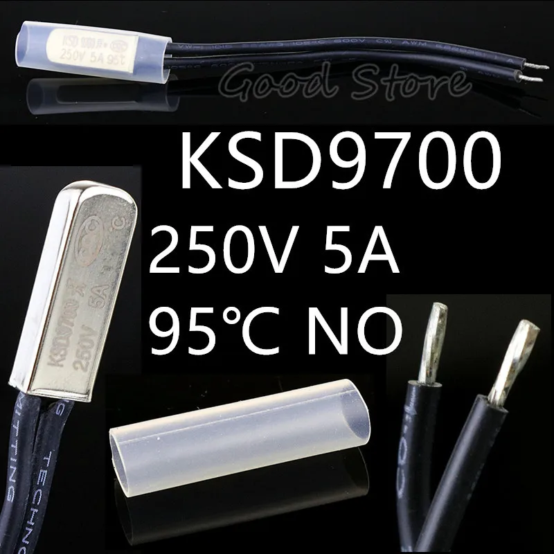 1Pcs 250V 5A NO KSD9700 95 Degree Celsius Temperature Switch Thermal control Normally Open
1Pcs 250V 5A NO KSD9700 95 Degree Celsius Temperature Switch Thermal control Normally Open