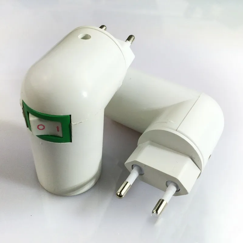 EU Plug E27 Lamp Base White Platsic 360 Degree Screw LED Light Lamp Holder Bulb Adapter Converter Socket With ON/OFF Button 
EU Plug E27 Lamp Base White Platsic 360 Degree Screw LED Light Lamp Holder Bulb Adapter Converter Socket With ON/OFF Button