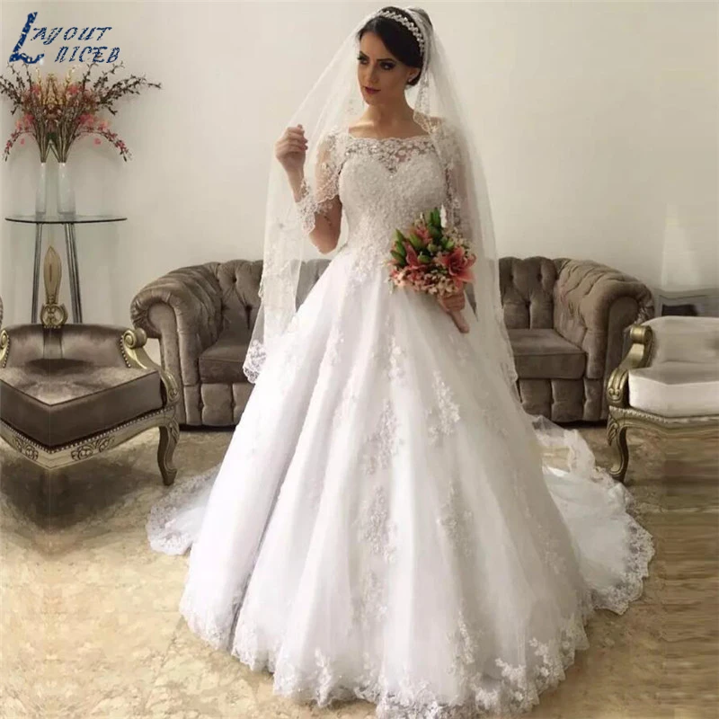 ZL1063 Charming Long Sleeves Lace Ball Gown Wedding Dress 2019 vestido de noiva robe de mariee vestidos de festa Bride Dress
ZL1063 Charming Long Sleeves Lace Ball Gown Wedding Dress 2019 vestido de noiva robe de mariee vestidos de festa Bride Dress