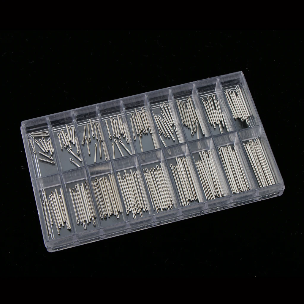 360 Pieces Wholesale Bulk Professional Stainless Steel Watch Spring Bar Strap Pins with Clear Box Storage Holder