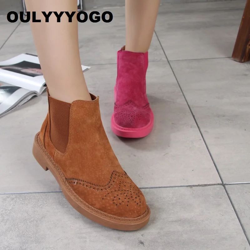 Spring Carved Genuine Leather Women's Boots Martin Boots Women's Shoes Chelsea Boots Preppy Style Flat Heels Candy 12 Colors
Spring Carved Genuine Leather Women's Boots Martin Boots Women's Shoes Chelsea Boots Preppy Style Flat Heels Candy 12 Colors