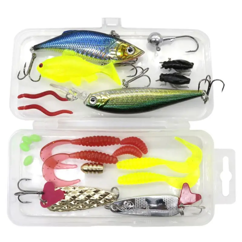 22 Pcs/set Simulated Fish Worm Spinning Hooks Fishing Bait Sequins Equipment Bag Freshwater Fishes Fake Bionic Baits
22 Pcs/set Simulated Fish Worm Spinning Hooks Fishing Bait Sequins Equipment Bag Freshwater Fishes Fake Bionic Baits
