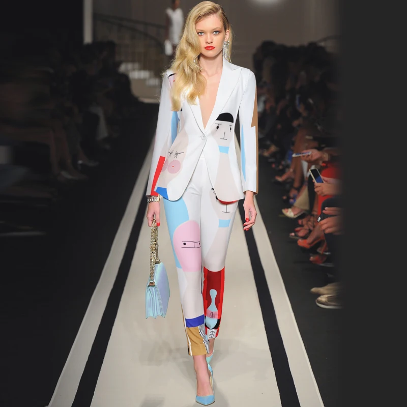 HIGH STREET New Fashion 2019 Deesigner Runway Suit Set Women's Cute Printed Single Button Blazer Pants Suit
HIGH STREET New Fashion 2019 Deesigner Runway Suit Set Women's Cute Printed Single Button Blazer Pants Suit