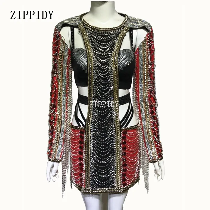 Sparkly Crystals Black Red Rhinestones Dress Sexy Stage Wear Chains Design Costume Female Singer Performance Outfit
Sparkly Crystals Black Red Rhinestones Dress Sexy Stage Wear Chains Design Costume Female Singer Performance Outfit