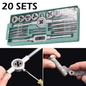 20pcs Alloy Steel Tap & Die Set with Small Tap Twisted Hand Tools and 1/16-1/2 Inch NC Screw Thread Plugs Taps Hand Screw Taps
20pcs Alloy Steel Tap & Die Set with Small Tap Twisted Hand Tools and 1/16-1/2 Inch NC Screw Thread Plugs Taps Hand Screw Taps