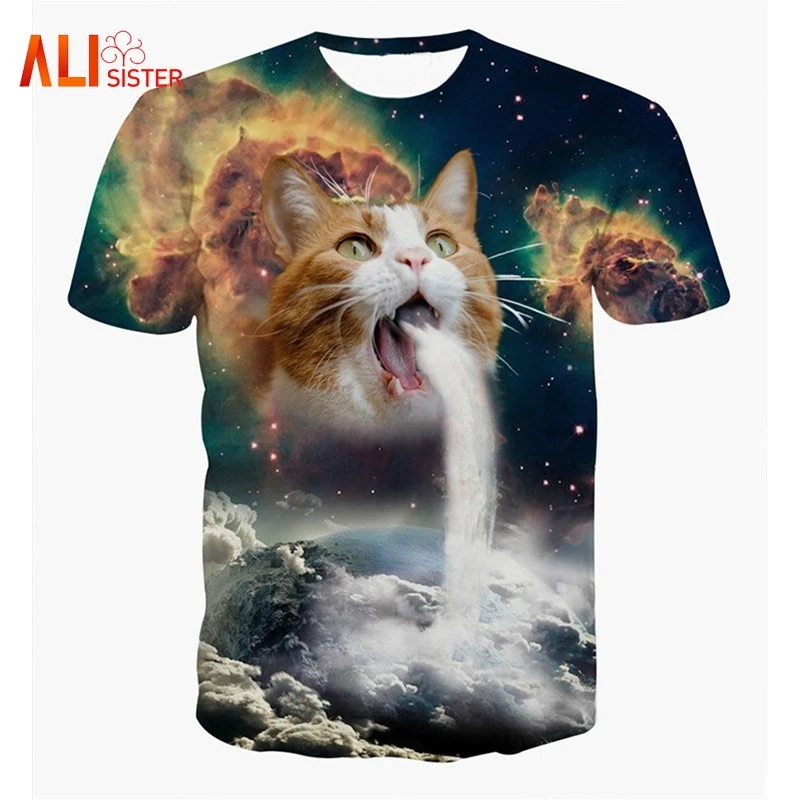 Solar Kitten T-Shirts Cat Rainbow Vomiting A Waterfall Onto Earth Vibrant 3d Cat Tee Shirts Lightning T Shirt Tops For Women Men
Solar Kitten T-Shirts Cat Rainbow Vomiting A Waterfall Onto Earth Vibrant 3d Cat Tee Shirts Lightning T Shirt Tops For Women Men