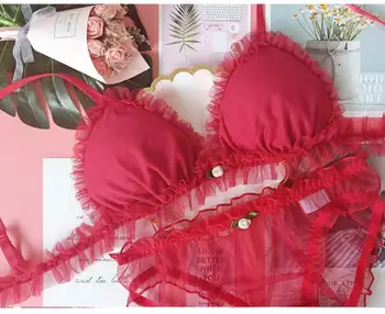 Rose Sexy Mesh Cute Japanese Bra & Panties Set Wirefree Soft Underwear Sleep Intimates Set Kawaii Lolita 3Colors
Rose Sexy Mesh Cute Japanese Bra & Panties Set Wirefree Soft Underwear Sleep Intimates Set Kawaii Lolita 3Colors