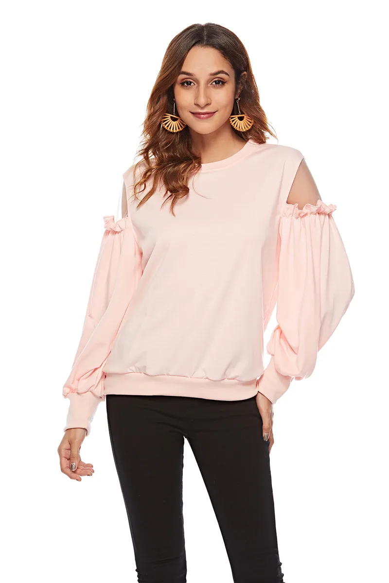 2019 Spring Women's Sweatshirts O Neck Lantern Sleeve Patchwork Ruffles Loose Pullovers Tops Female Fashion Casual Clothes
2019 Spring Women's Sweatshirts O Neck Lantern Sleeve Patchwork Ruffles Loose Pullovers Tops Female Fashion Casual Clothes
