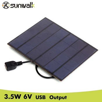 SUNWALK 3.5W 6V Mono Solar Panel with USB Output Mini Solar System for DIY Battery Charger / Cell Phone Solar Charger
SUNWALK 3.5W 6V Mono Solar Panel with USB Output Mini Solar System for DIY Battery Charger / Cell Phone Solar Charger