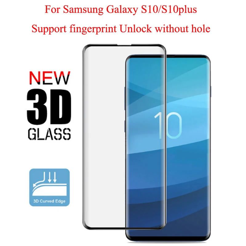 Фото 100 шт./лот для Samsung galaxy s10 3D закаленное стекло защитное экрана S10 plus поддержка